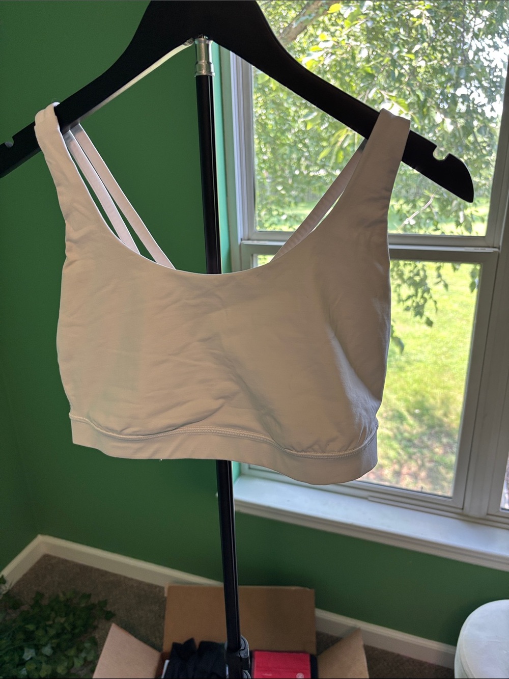 White Strappy Bralette - Lululemon Size 10-MISSING BRA INSERTS